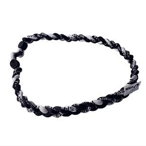 Sobon Titanium Tornado Sports Necklace Black White Unisex 19.5" Performance Heal